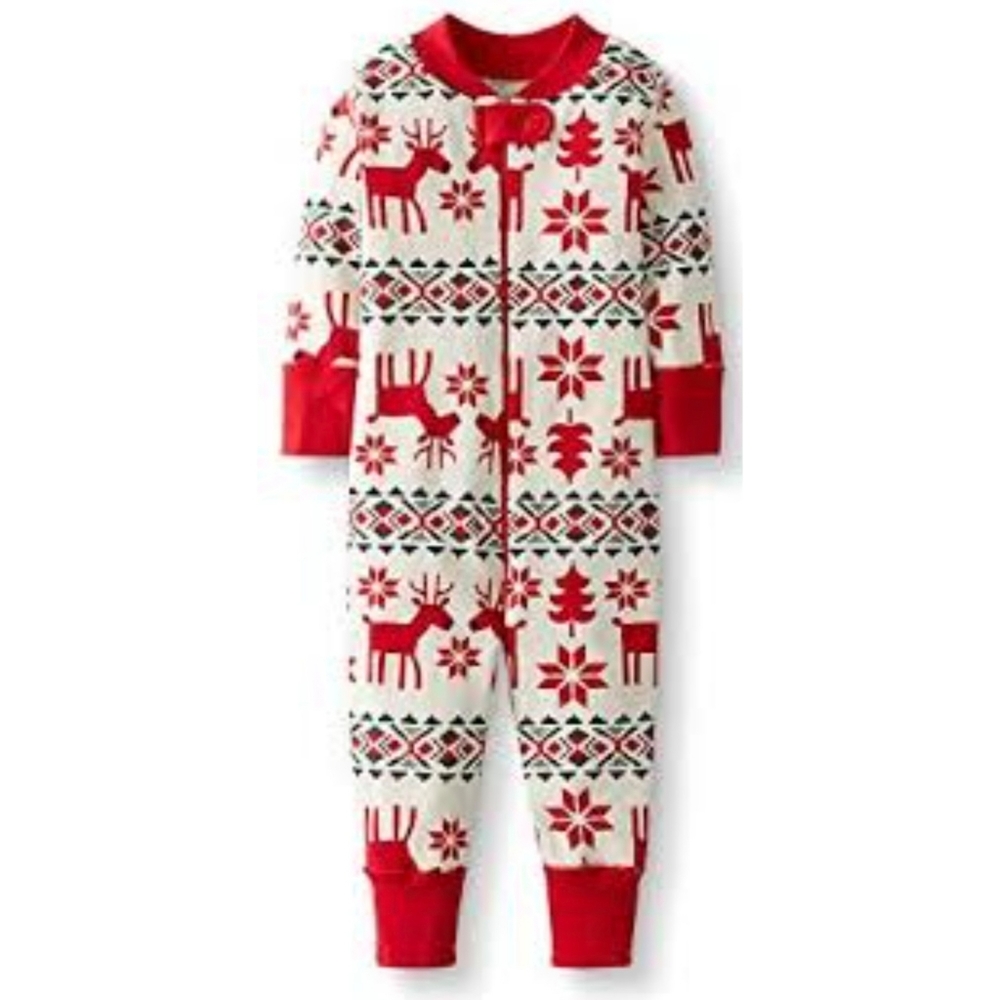 Hanna Andersson | Red Ivory Dear Deer 100% Organic Cotton Pajamas  US 2T Years